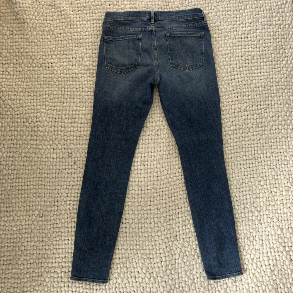 FRAME Size 28 Le Skinny de Jeanne Dark Wash Mid Rise Denim Ankle Jean - Picture 2 of 11
